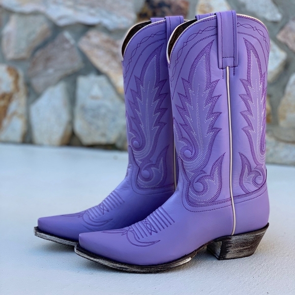 Caborca Silver by LIBERTY BLACK Shoes - LIBERTY BLACK Lavender Leather Cowboy Boots Size 7 Caborca Silver Missouri Line